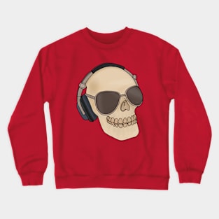 Skull wearing sunglasses and headphones Crewneck Sweatshirt